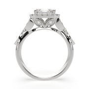 Ada Emerald Cut Halo Pave Engagement Ring Setting - Nivetta